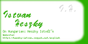 istvan heszky business card